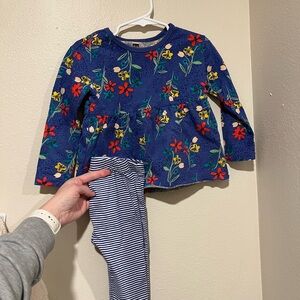 Tea Collection Blue Floral Kids Matching Set